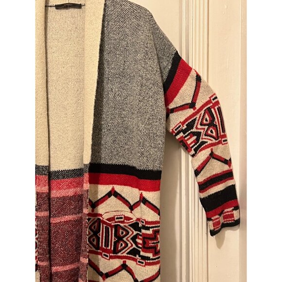 Maxsport Large Sweater Duster Tribal Open Ftont Pockets Soft Outdoor Long Sleeve - Picture 9 of 16
